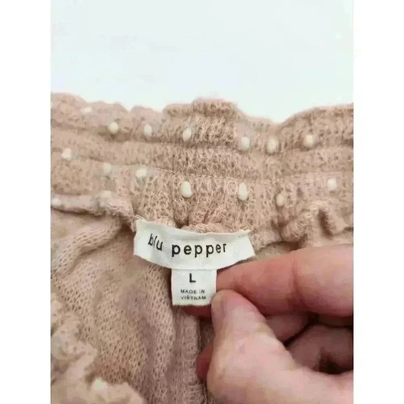 Blu Pepper Women's Size L Pink with White Polka Dot Shorts - Picture 2 of 7